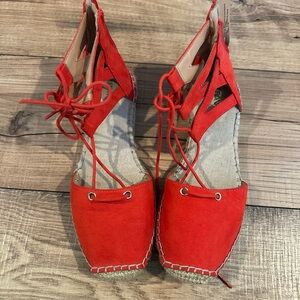 Merona Orange/Red Lace-Up Sandals